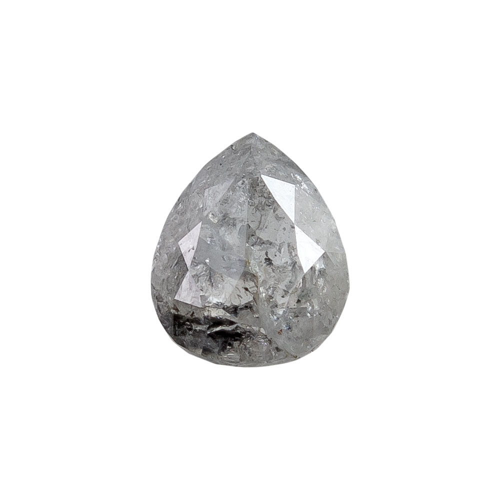 0.53ct Grey Pear Rose cut Diamond, tf Stones