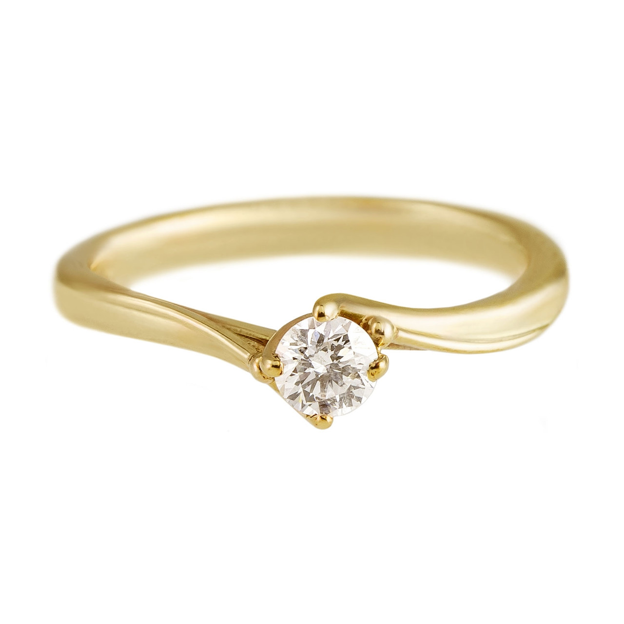 Yen, Twist Diamond & 9ct Yellow Gold Ring, Tomfoolery