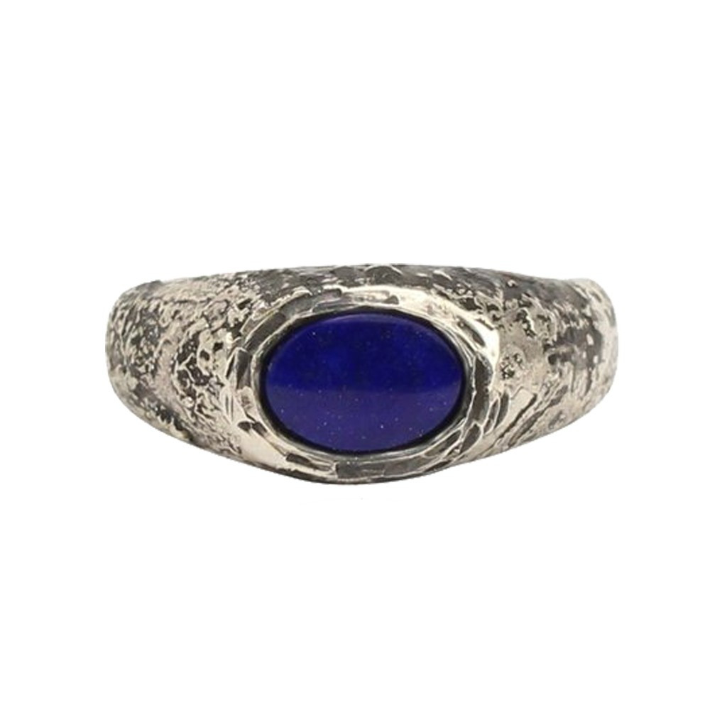 Momocreatura, Rustic Lapiz Lazuli Signet Ring, Tomfoolery