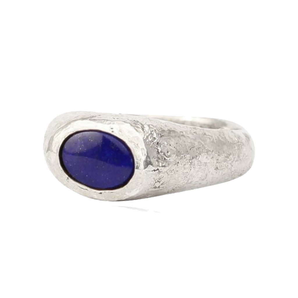 Momocreatura, Rustic Lapiz Lazuli Signet Ring, Tomfoolery