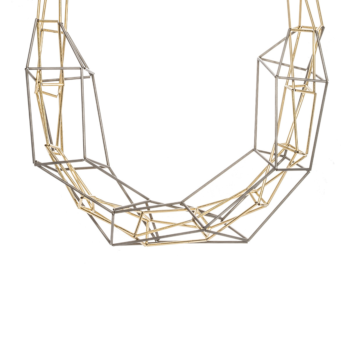 Jacek Byczewski, Large Steel Structured Frame Necklace, Tomfoolery