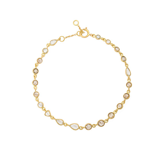 18ct Yellow Gold Multi Rose Cut Diamond Bracelet, Muse by tomfoolery, tomfoolery