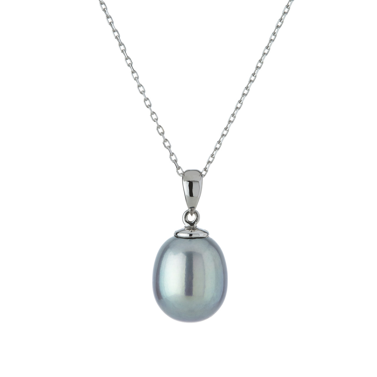 tf Pearls, 9ct White Gold Light Grey Pearl Pendant, Tomfoolery