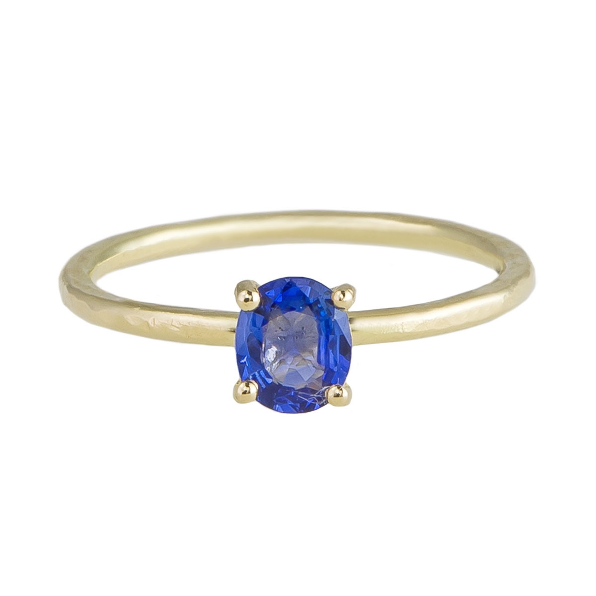 Solo Oval Blue Sapphire Claw Set Ring, Infinite, Tomfoolery