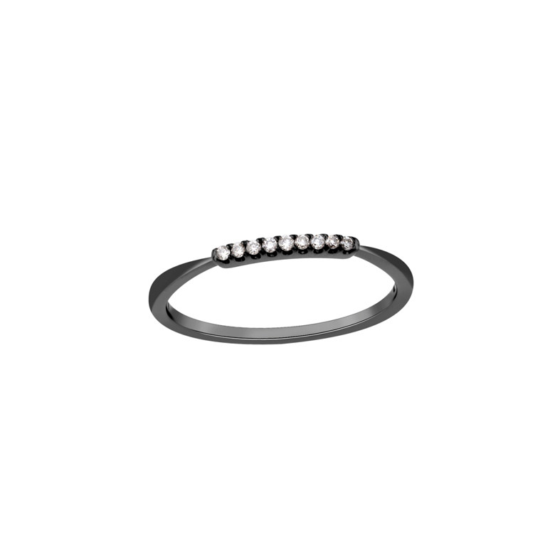 tf Collective, Diamond & Black Rhodium Tapered Ring, Tomfoolery