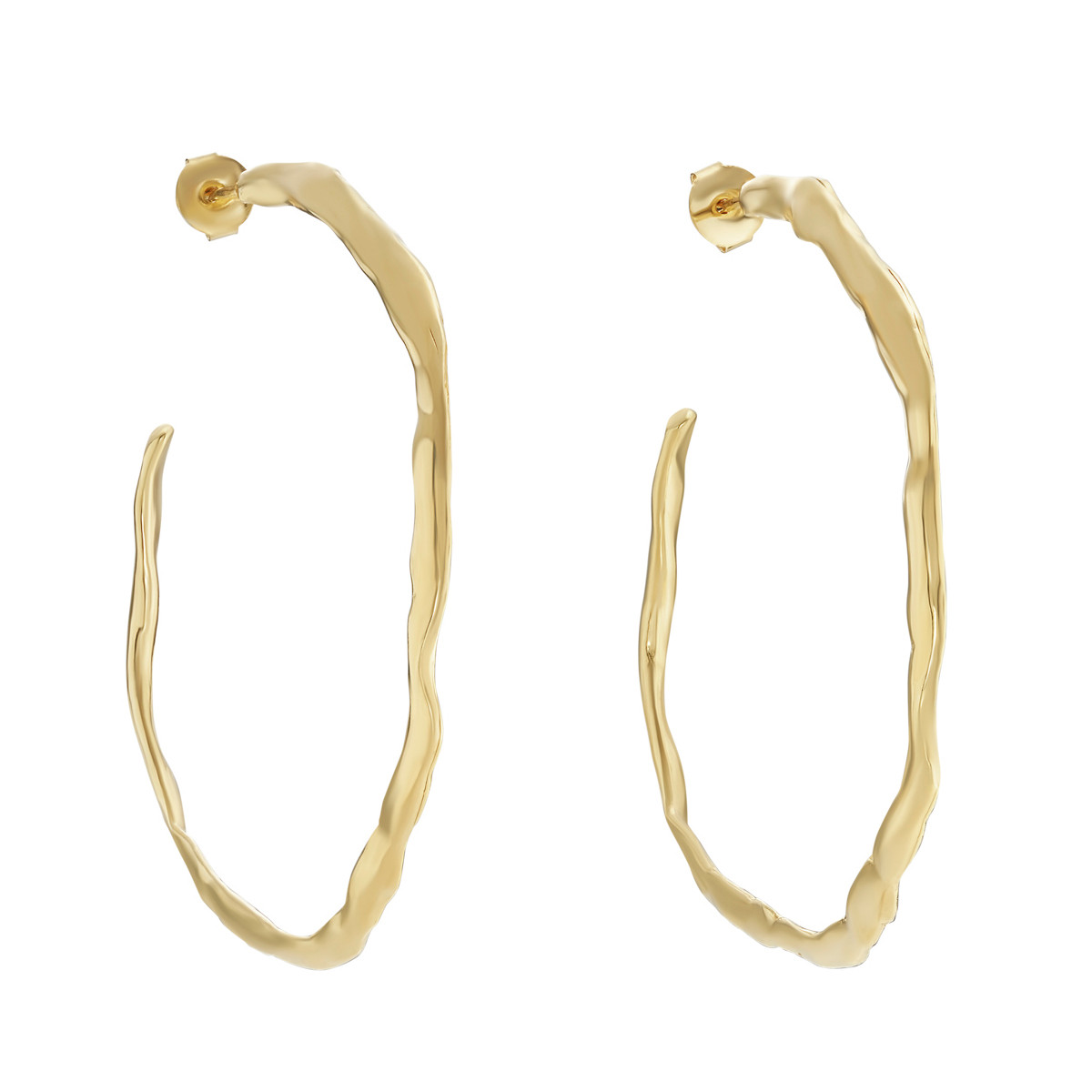 Carmen Gold Textured Hoop Earrings, Karen Hallam, tomfoolery