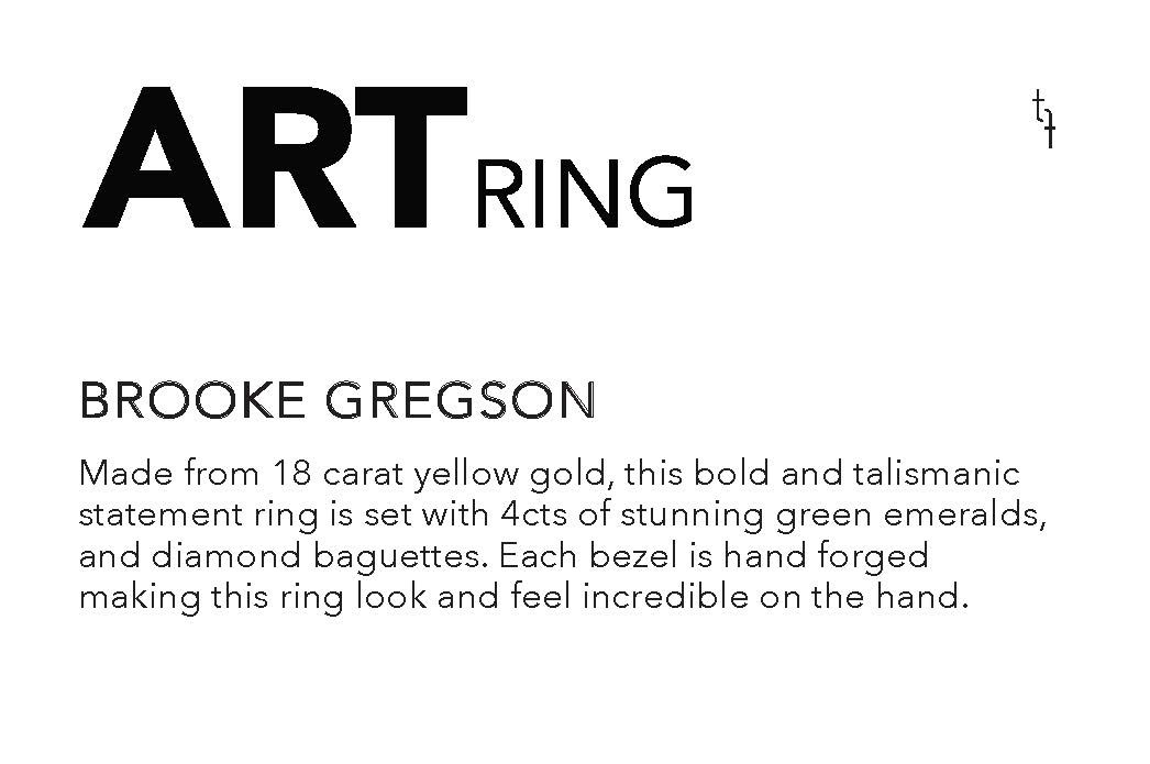 brooke Gregson, One of a Kind 'Emerald & Diamond Talisman Shield' Art Ring, tomfoolery