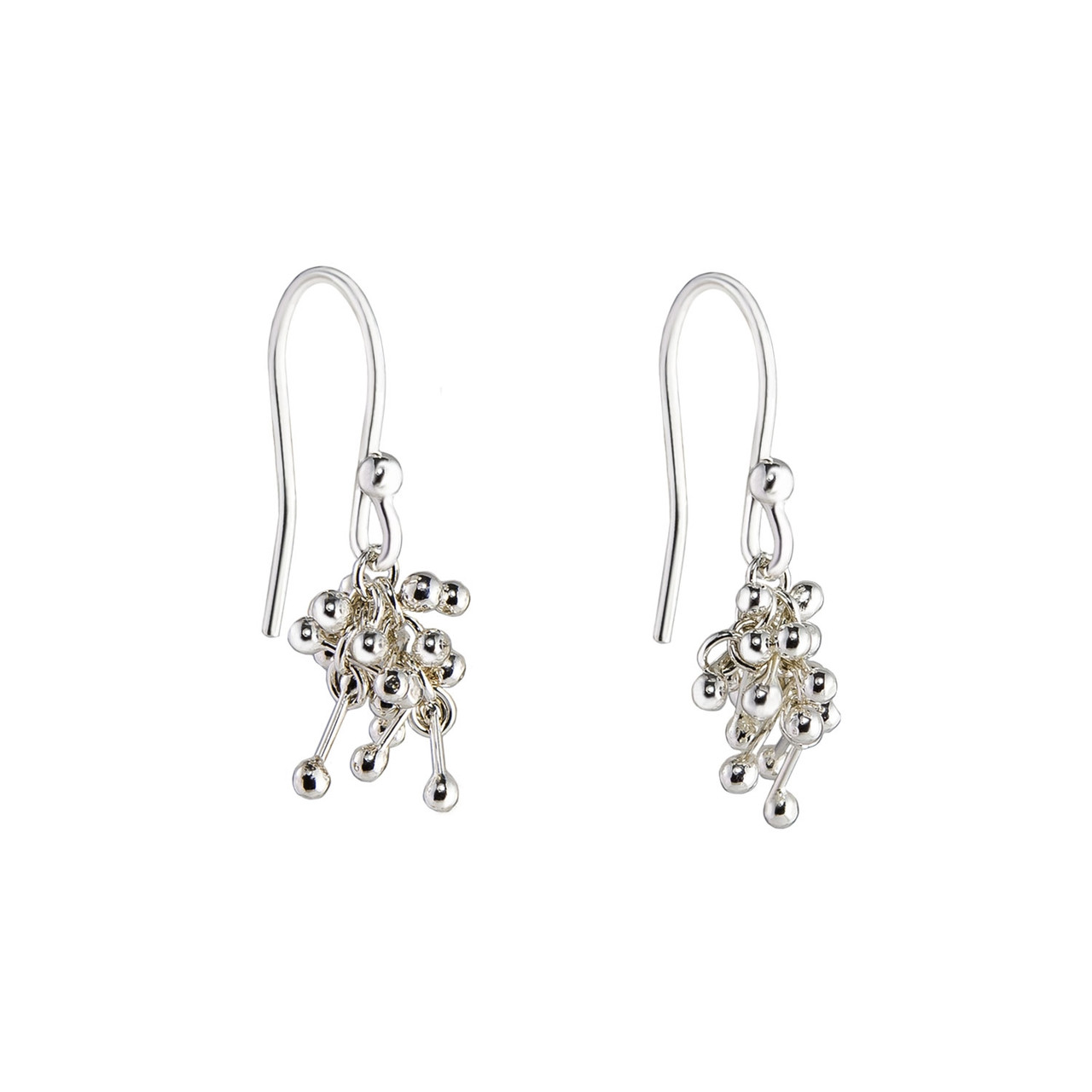 Yen, Molecule Joy Silver Cluster Drop Earrings, Tomfoolery