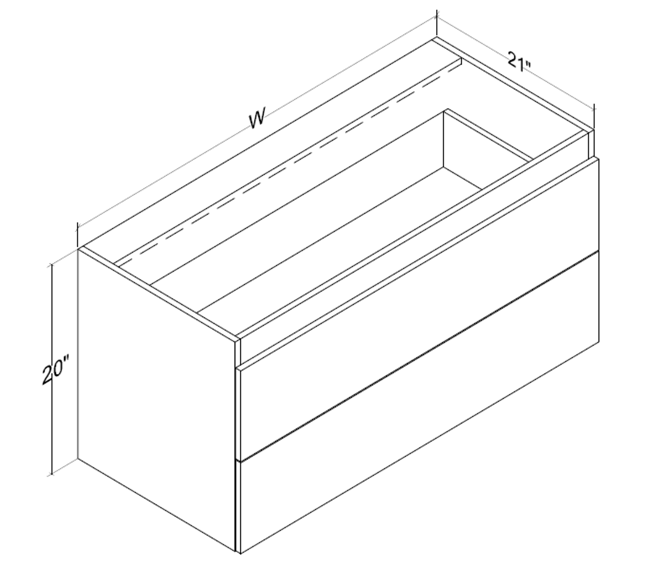 Frameless - Vanity Cabinets