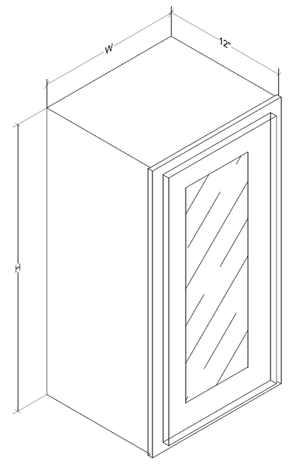 36" High Wall Cabinets Glass Doors