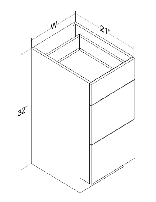 Frameless - Vanity Drawer Base