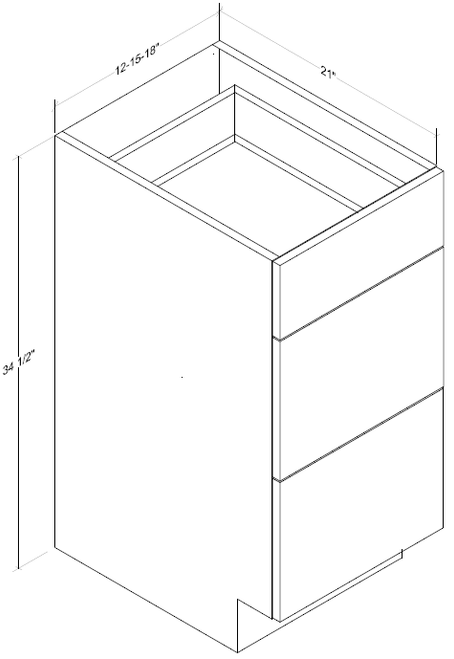 Frameless - Vanity Drawer Base