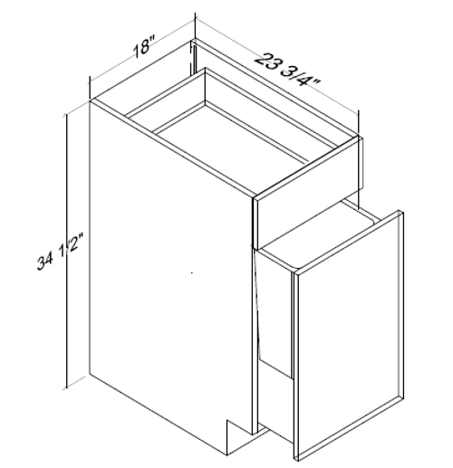 Frameless - Base Waste Bin - Premium Finish