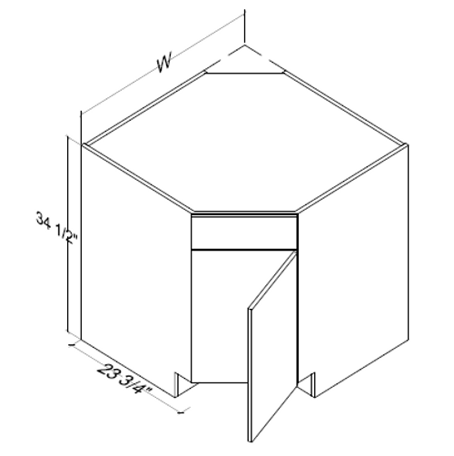 Frameless - Corner Sink Base - Premium Finish