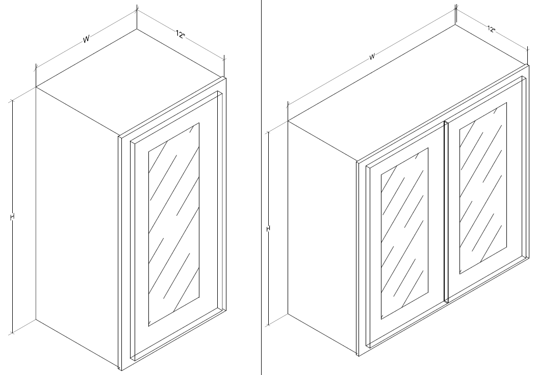 36" High Wall Glass Door Premium Choice SC