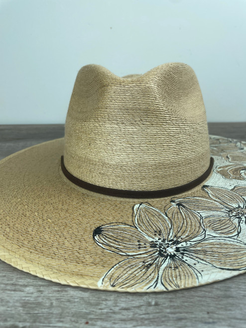 Coffee Hand Painted Toasted Straw Hat