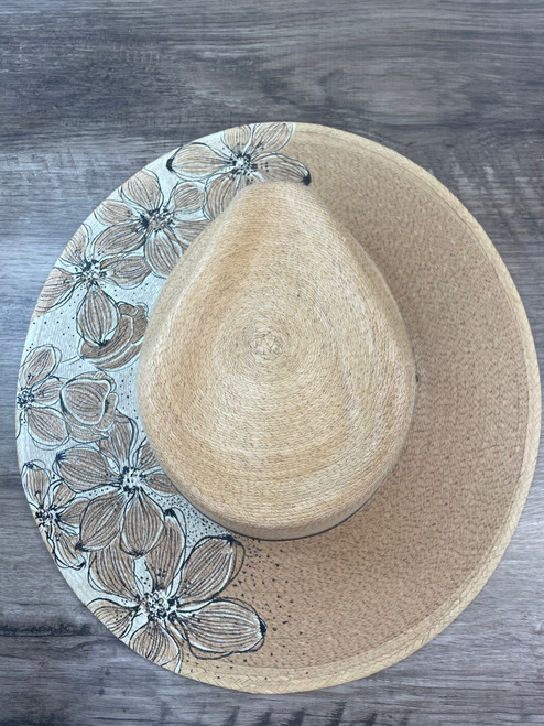 Coffee Hand Painted Toasted Straw Hat