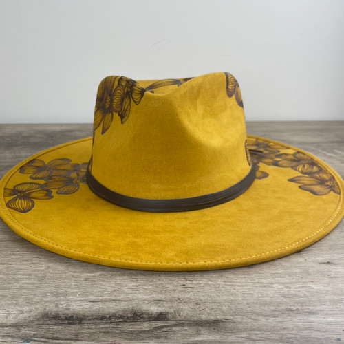 Mustard Tatted Vegan Felt Hat