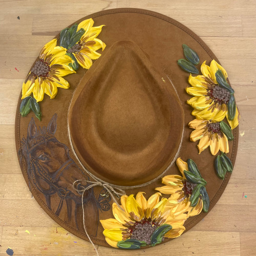 Saddle Up with Whiskey Hand Painted Hat