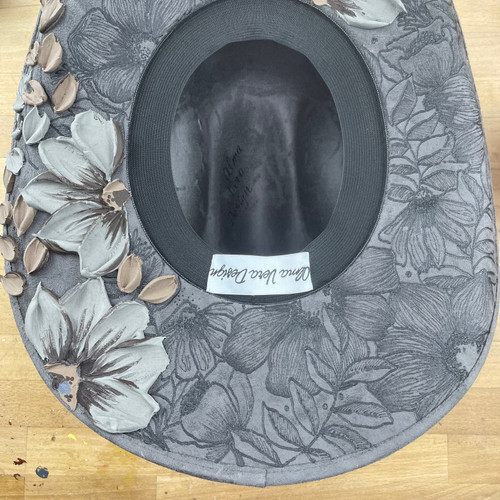 Wild West Hand Burned Grey Cowboy Hat