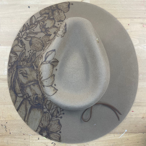 Saddle Up with Whiskey Tatted Hat (Beige)