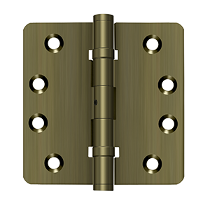 Deltana 4" x 4" x 1/4" Radius Hinges, Ball Bearings, NRP, Solid Brass