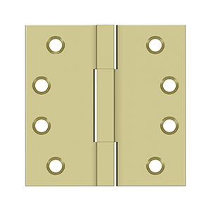 Deltana 4"x 4" Square Knuckle Hinges, Solid Brass