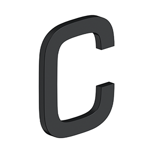 Deltana 4" Letter C, E Series With Risers, Stainless Steel – Letters & Numbers