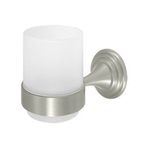 Deltana Tumbler Holder with Frosted Glass, 98C Series, Solid Brass