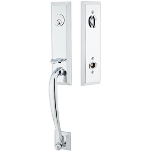 Emtek Single Cylinder Adams Handleset with Georgetown Crystal Knob