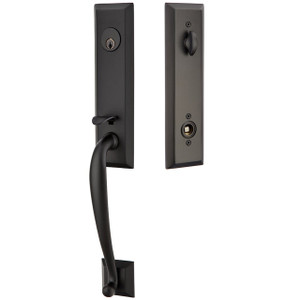 Double Cylinder Adams Handleset with Ebony Knob