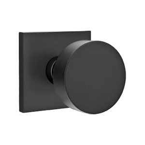 Emtek Round Door Knob With Square Rose - Passage, Privacy or Dummy