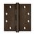 Deltana 4-1/2" x 4-1/2" Square Hinges (DSB4510BM)