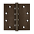 Deltana 4-1/2" x 4-1/2" Square Hinges, Ball Bearings (DSB45NBRT)