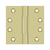 Deltana 4"x 4" Square Knuckle Hinges, Solid Brass