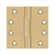 Deltana 4"x 4" Square Knuckle Hinges, Solid Brass