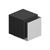 Deltana Floor Door Bumper 1-3/4", Cube, Contemporary, Stainless Steel
