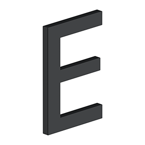 Deltana 4" Letter E, E Series With Risers, Stainless Steel – Letters & Numbers