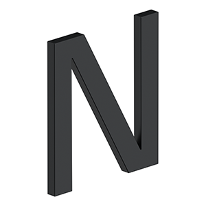 Deltana 4" Letter N, E Series With Risers, Stainless Steel – Letters & Numbers