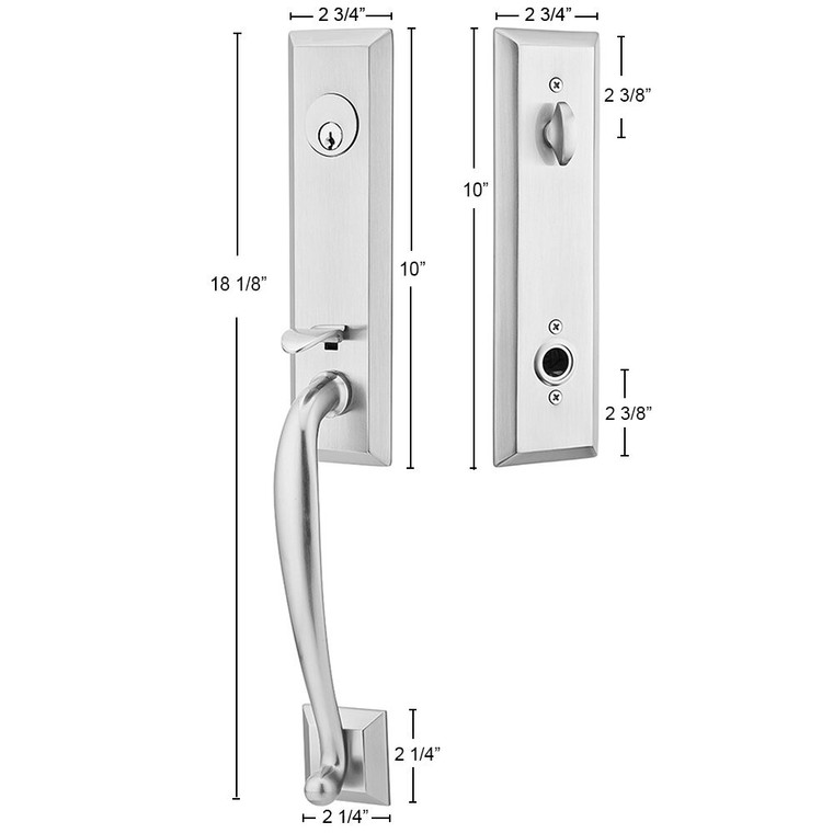 Dummy Adams Handleset with Left Handed Manning Lever in Polished Chrome