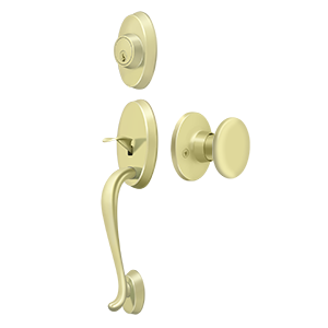 Deltana Riversdale Handleset with Flat Round Knob Entry