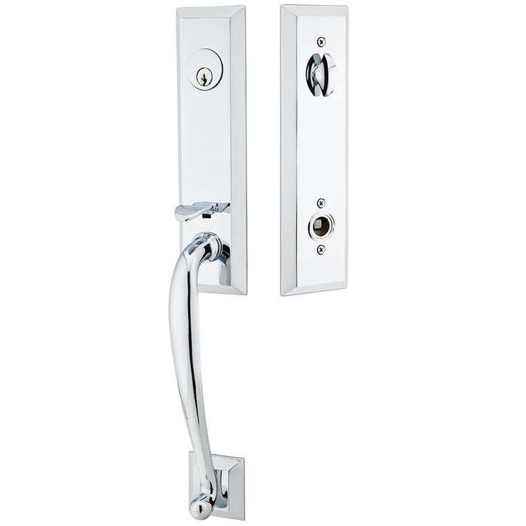 Emtek Single Cylinder Adams Handleset with Cortina Lever