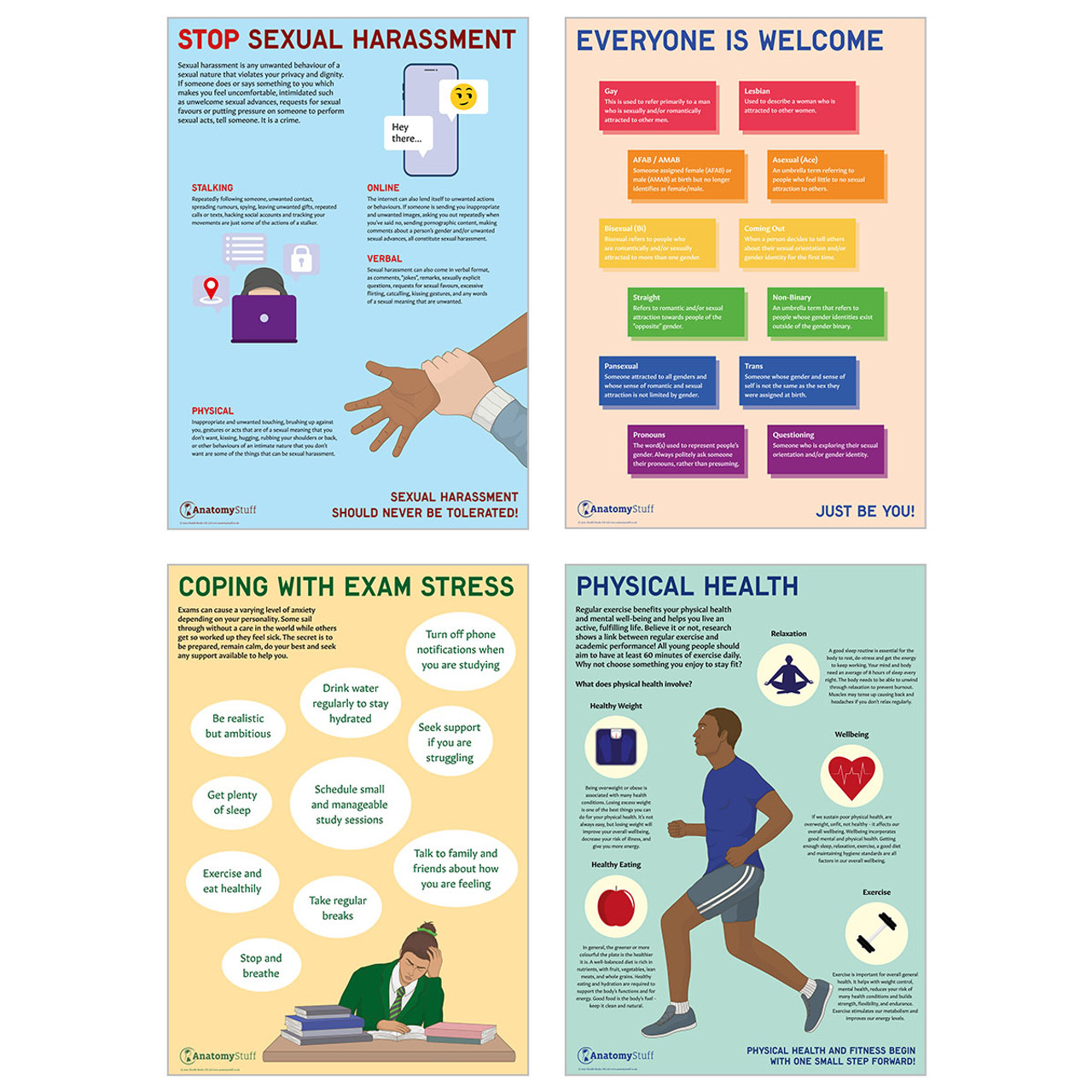 Pshe 15 Poster Collection Mental Physical Health Posters 4870