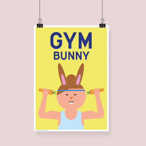 "Gym Bunny" Art Print Poster - Version 1