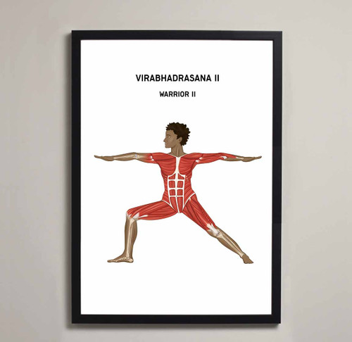 Yoga Warrior II Fine Art Illustration Print