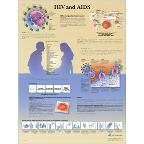Laminated HIV and AIDS Chart