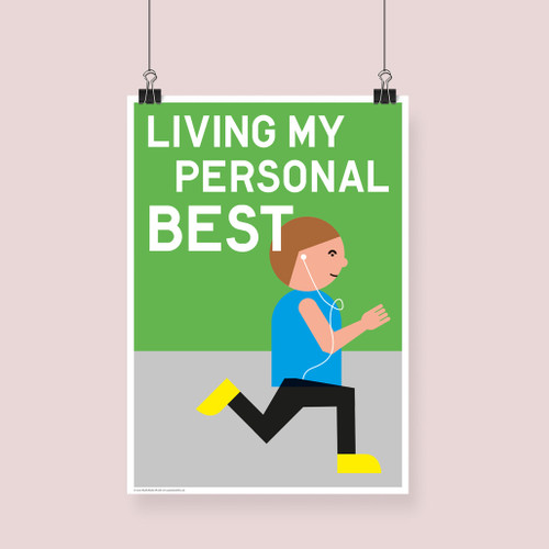 Living My Personal Best Art Print Running Poster