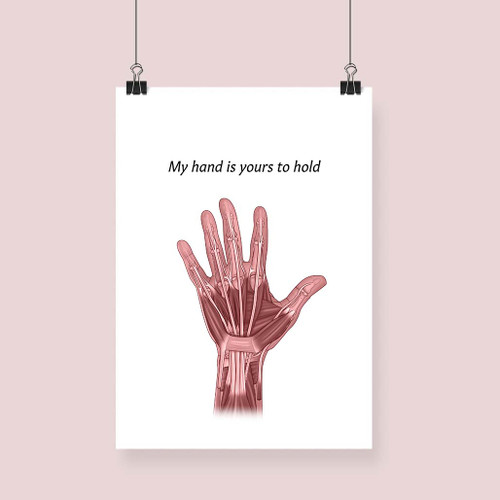 Illustration of the Hand Poster -Valentine's print Clipped.