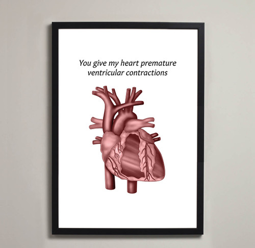 Framed Heart anatomy poster - valentine's print