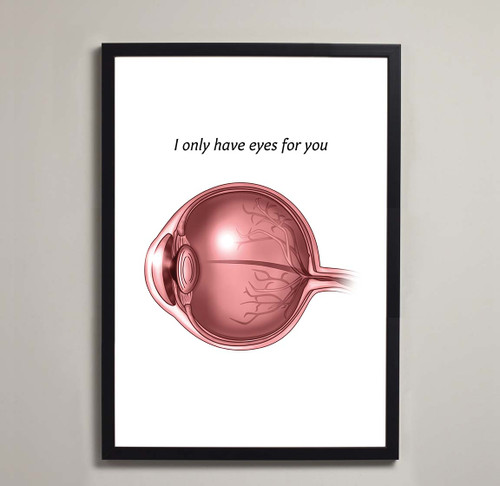 Framed eye anatomy poster - valentine poster